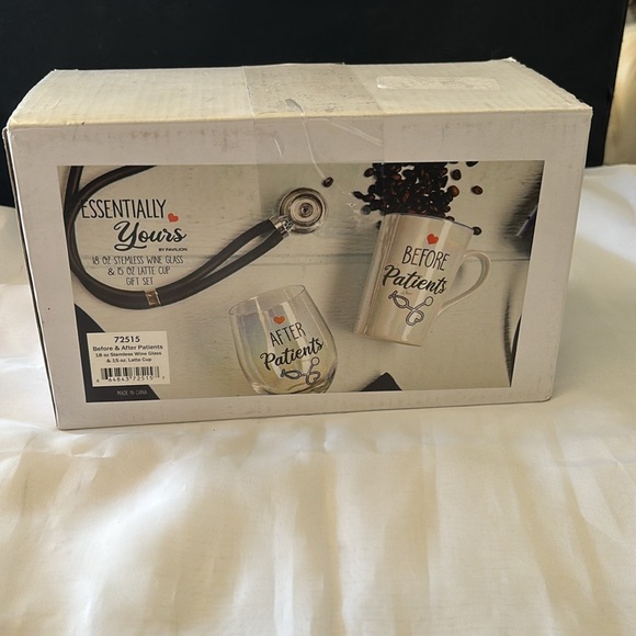 Before and After Patients 18oz Stemless Wine Glass & 15 oz Latte Cup - Picture 7 of 7